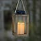 Exhart Exhart 11 in. Solar Power Glass/Wood Black/Brown Solar Lantern with Candle, PK4 17969 - alternate 2